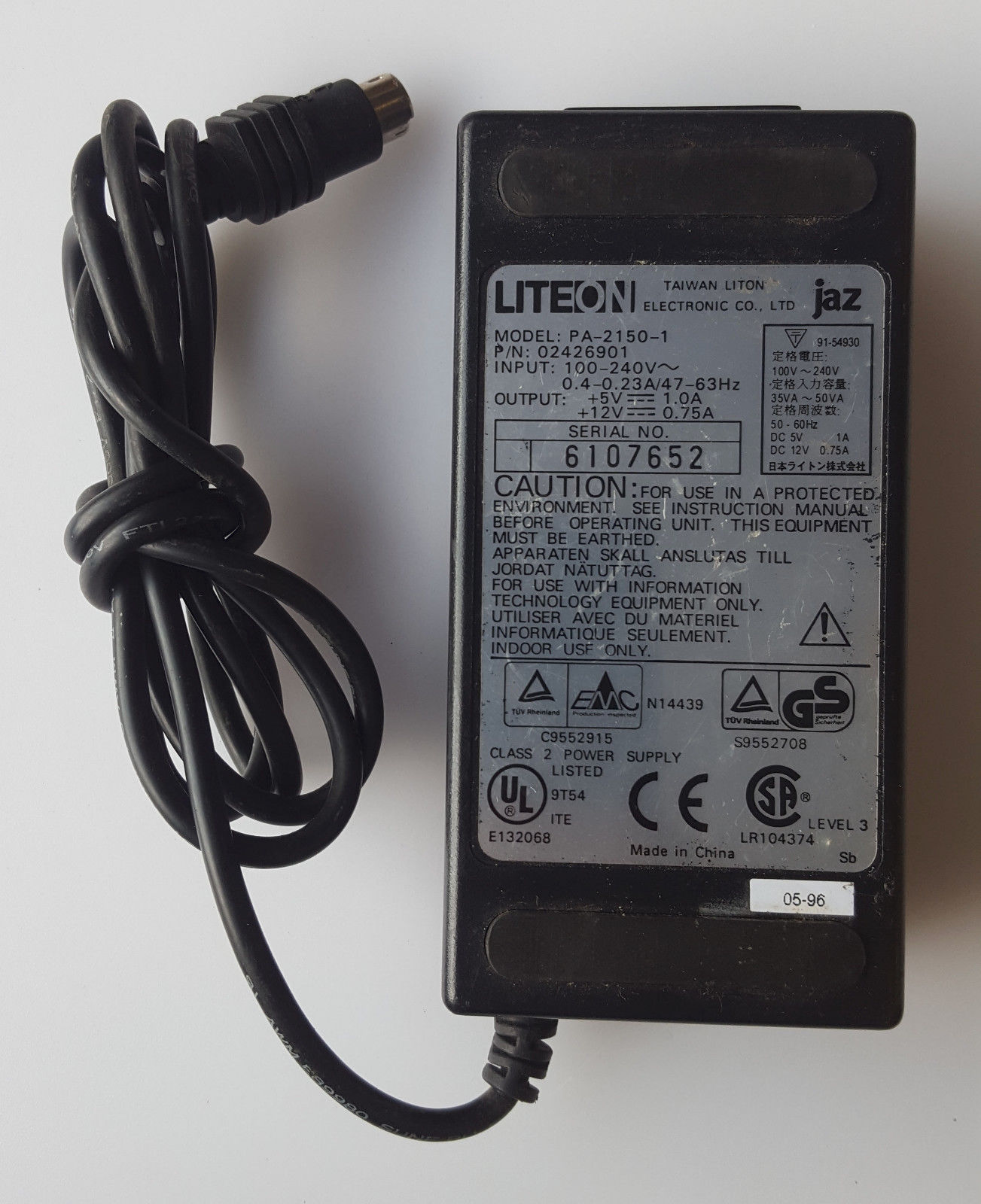 *Brand NEW* 5V/1.0A 12V/0.75A LITEON PA-2150-1 5 MINI PIN DIN 02426901 AC/DC ADAPTER POWER SUPPLY - Click Image to Close